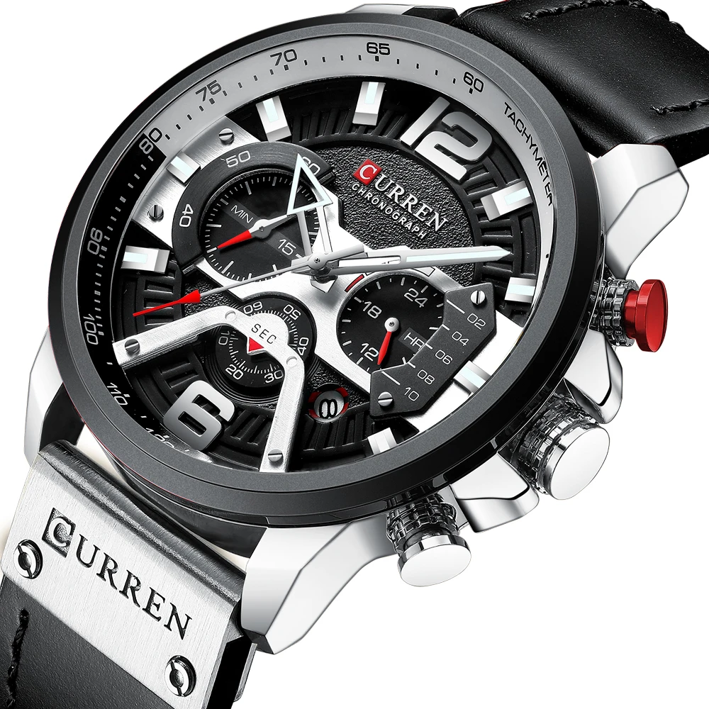 

CURREN 8329-S Relogio Masculino Sport Watch Men Top Brand Luxury Quartz Men's Chronograph Date Military Waterproof Wrist Watches, 5 colors