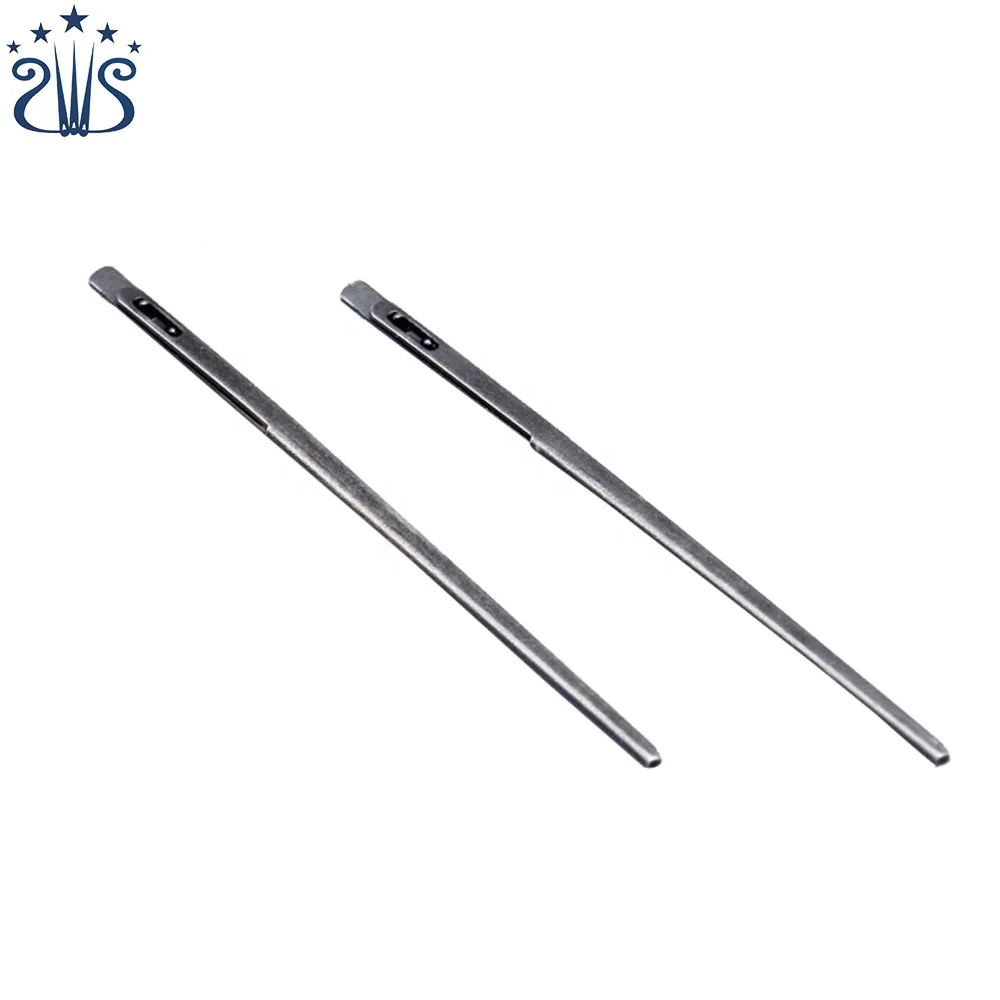 

DIY leather Sewing Craft Tool Leather Knitting Needle Double Hole Leather Rope Lace Needle, Gray sliver