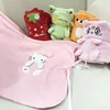 Warm and light heated animal shaped embroidered flannel fleece newborn baby blanket