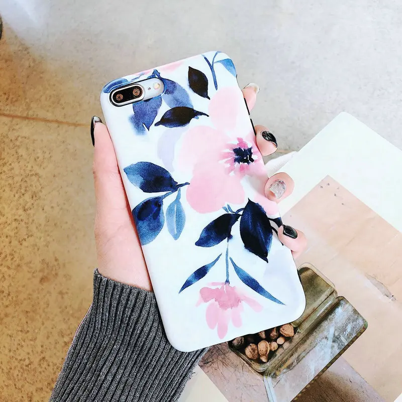 

Free Shipping IMD Flower Printing Mobile Case for iPhone Xs Accessories Soft Case for iPhone 8 plus 7 6 XR, Colorful