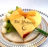 Custom Heart Shaped Eid Mubarak Gift Boxes Gold Paper Ramadan Favor Box Eid Mubarak Party Supplies