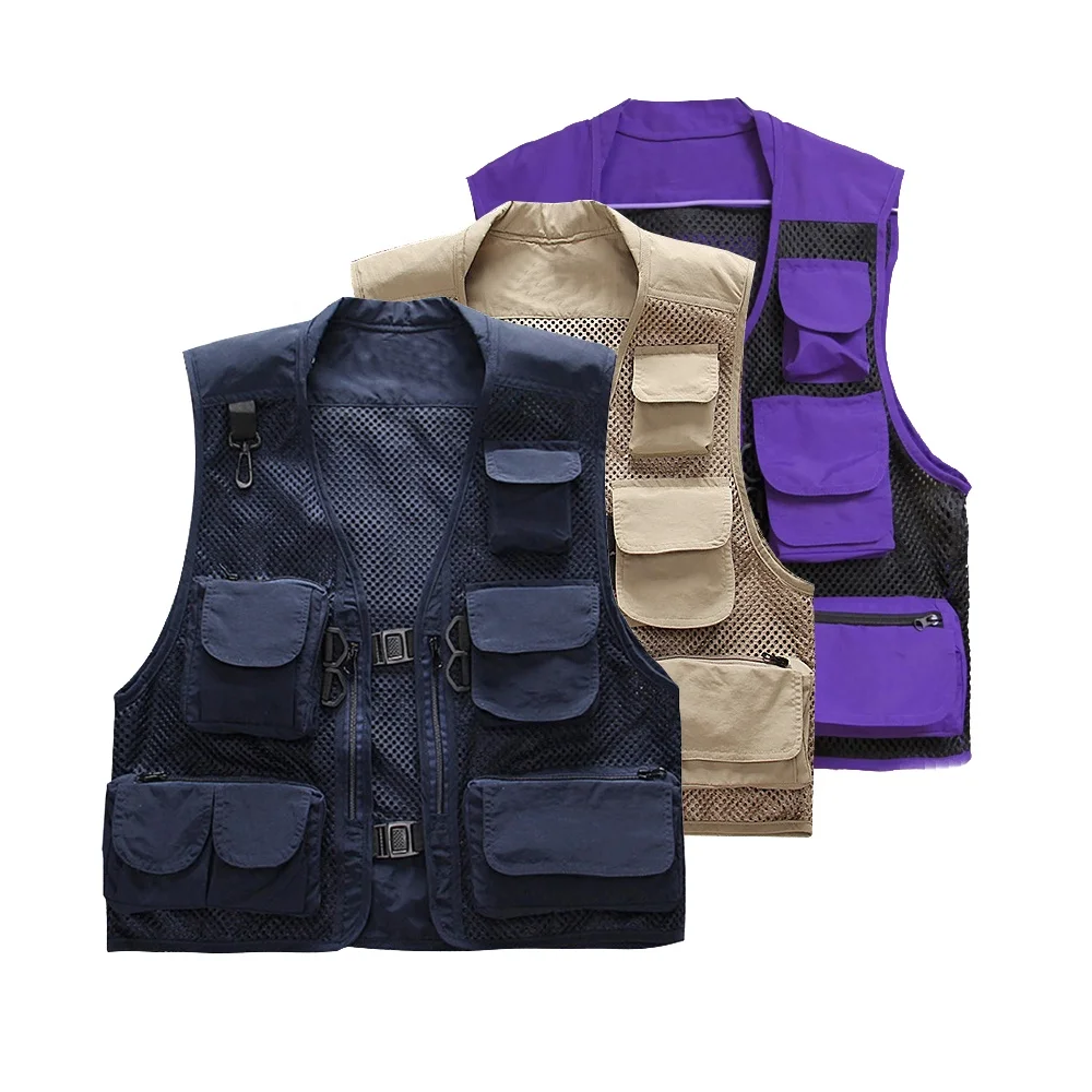 

Men's Camouflage Multi Pockets Cargo Waistcoat Vest For climbing fishing Camping Hiking Journalist Photography Fishing Vest, 6colors