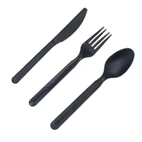 

Environmentally Friendly Disposable Biodegradable Cutlery Personalized Brand Names Airline Travel Cornstarch Cutlery Set 7 INCH