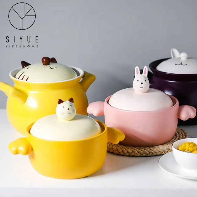 

Japanese Cute Animal Cartoon Home High Temperature Ceramic Soup Casserole for Children Kids 1594