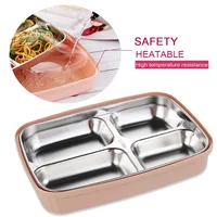 

Slim Stainless Steel Square Lunch Box Set for Adults and Kids With Insulated Bag And Cutlery Dishwasher Microwave Safe