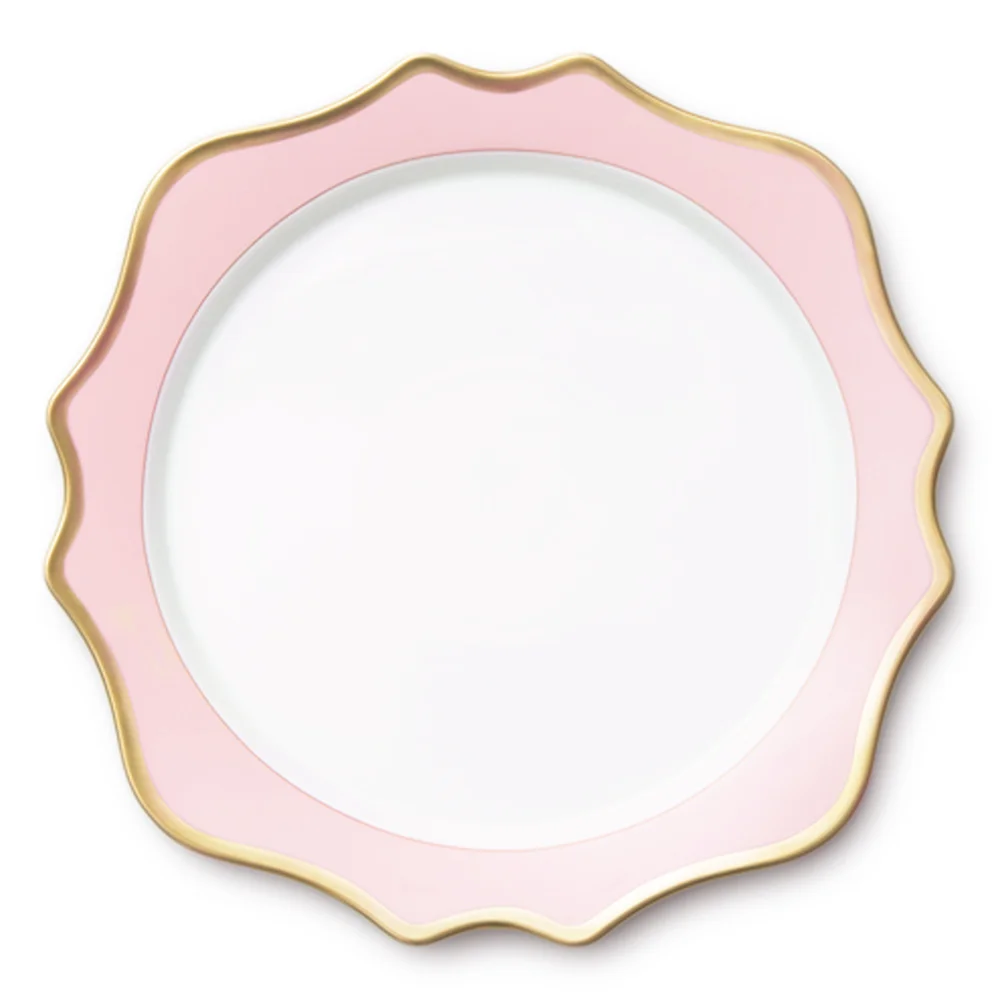 

Hot selling Wholesale High Quality 13pink Gold Wedding Decoration porcelain Charger Plate