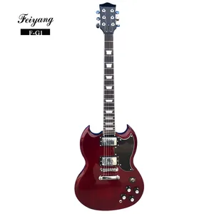 2019 SG style electric guitar, wine red,Support OEM,Wholesale