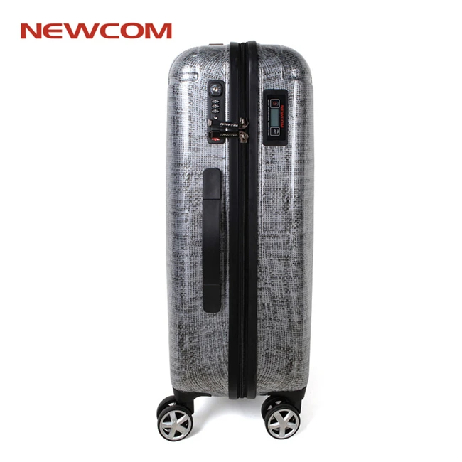 

Newcom airport brand business travel luggage trolley hard shell luggage with TSA lock weighing suitcase, Red,gray(support customized)