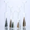 handmade christmas candle holder tall glass candlestick with mini tree