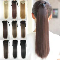 

Synthetic Soft Silky Women Head Curly Long Horsetail Wig Clip In Hair Multicolor Headwear claw Pony Tails Hair Extensions