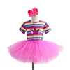 Performance Skirt Lace TUTU Skirt Children's Summer T-shirt Two Pieces Sets