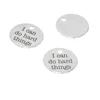 Faith charm I can do hard things Stainless steel message Charm pendant 20mm