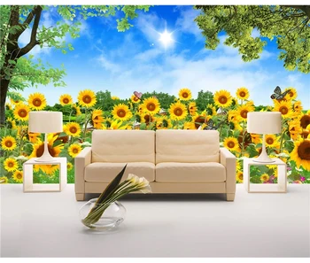 Taman Bunga Matahari Indah Pemandangan Desain Wallpaper Untuk Dekorasi Interior Rumah Buy Ringkas Busana Bunga Matahari Wallpaper Bunga Matahari