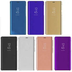 High Quality Shock Proof Mirror Flip Leather Protective Cover Mobile Phone Shell For Huawei Y9 Back Cover Case