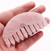 Natural Handmade Pink Rose Quartz Jade Stone Hair Comb