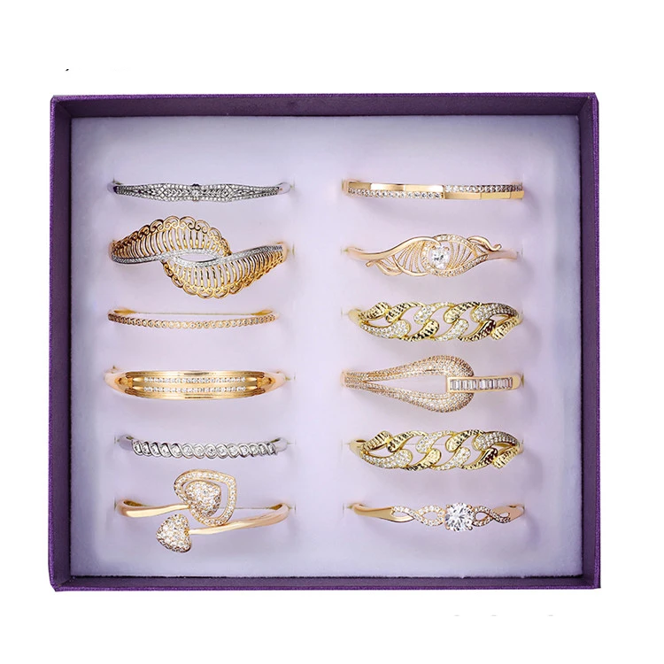 

bangle-571 Royal style 14k alloy gold golden bangle saudi arabia jewelry women accessories, Multi color