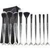 Two Colors Soft Synthetic Hair and Fish Tail Shaped 10pcs Cosmetic Tools Mermaid Makeup Brush Set