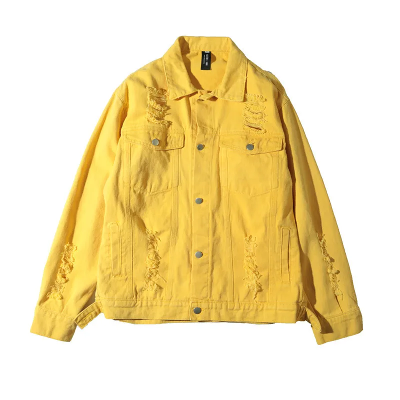 

9106 Yellow Denim Jacket,Studded Denim Jacket,Slim Denim Jacket