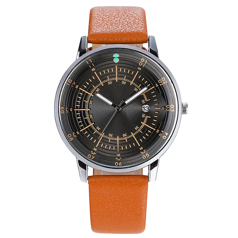 

WJ-8076 Cheap Men Leather Band Quartz Wrist Watch, As pics showed(12 colors)
