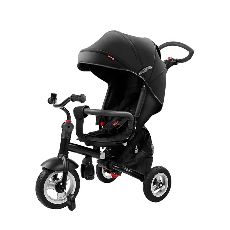 

Folding tricycle stroller baby three wheels stroller baby pram tricycle kids stroller trike, Black