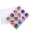 12colors/set Laser Silver Gold Flakes Nail Art Sequins Colorful Glitter Paillette Rhombus Shape For Nail Art DIY