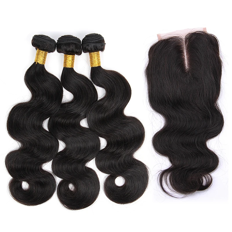 

Cheap Virgin Hair 3 Bundles with closure No Shed Free Tangle Brazilian Hair Body Wave