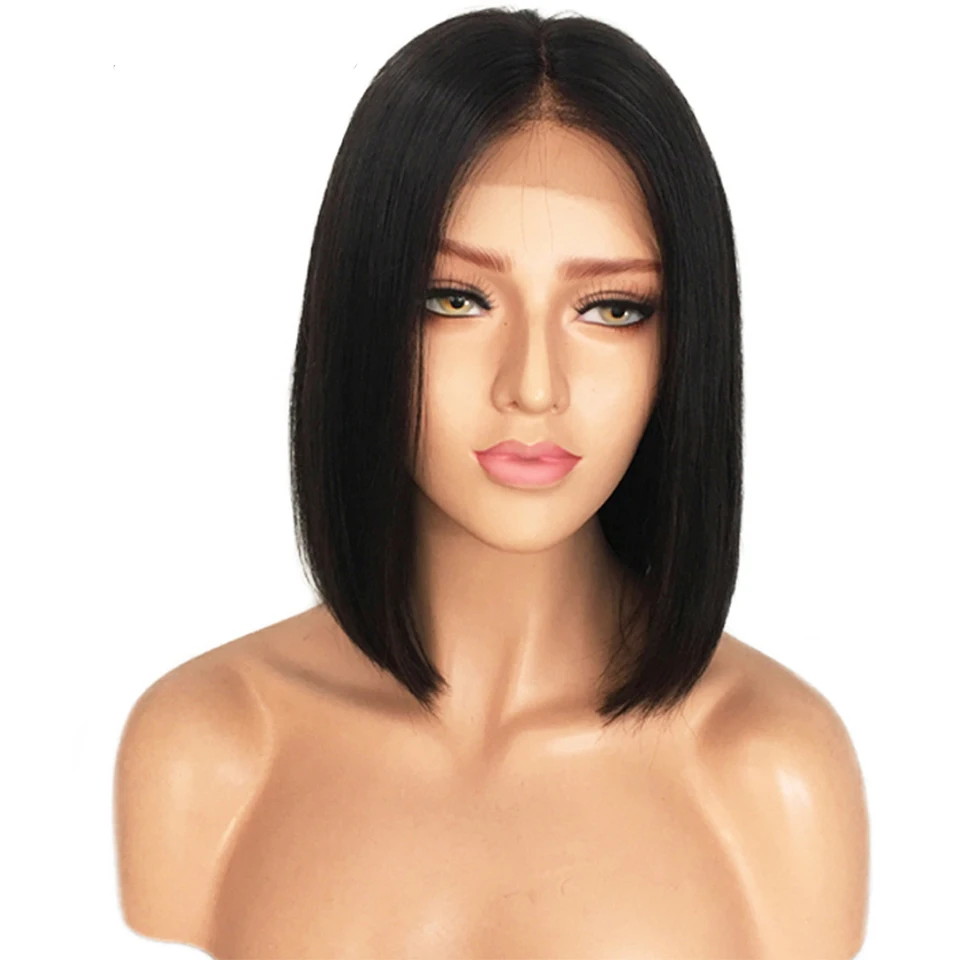 

150% Density Brazilian Virgin Human Hair Lace Front Wigs Glueless Short Bob Wigs Human Hair For Black Women Short Wavy Lace Wigs