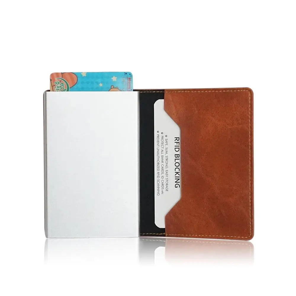 

Signal Blocking Mens Aluminum Automatic Card Case Wallets