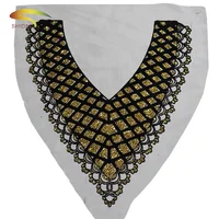 

grandeur embroidered yellow sequin applique neckline collar lace accessories sewing on