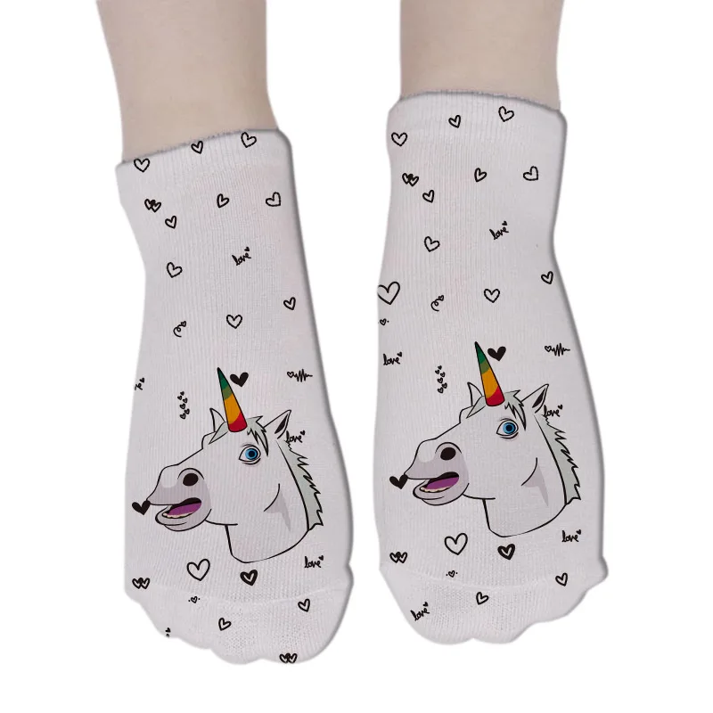 

Compression Women Logo Elite Short Socks Custom 3D Printed Cartoon Unicorn Ankle Socks, N/a
