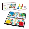 Flight chess kids aeroplane chess toy magnetic folding ludo chess board game set for sale