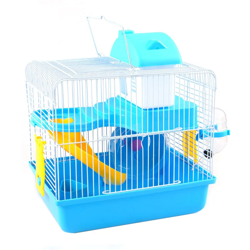 

Wholesale portable hamster cage house plastic pet cage, Blue and brown and pink