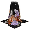 High Quality Jacquard Pattern Semi Pashmina Silk Shawl with Lace