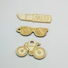 New Custom Wood Pieces Craft,Eco-Friendly Material Glasses Shaped Wood Craft Toy