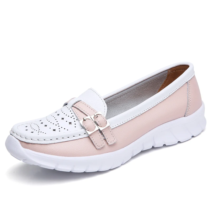 

Hot sale comfortable shallow-mouthed women casual single shoes, White black blue