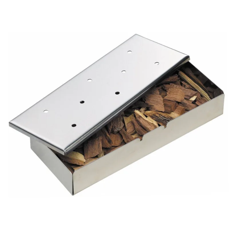 

New Outdoor Smoker Box Stainless Smoker Box For BBQ Cooking, Natural color