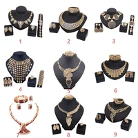 

9 designs statement 4 Pcs suit wedding bridal Jewelry Set Luxurious 18K gold women jewelry set