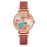 

CURREN 9053 Women Newest Unique Flower Dial Watches Simple Business Quartz Ladies Dress Bracelet Wristwatch