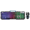 Colorful Back-lit Style Alloy Panel Ergonomic gaming Keyboard And Mouse Combo