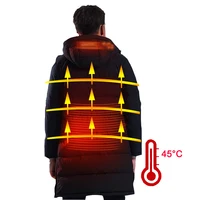 

NO BATTERY Wholesale winter usb battery heater long jacket for men casual