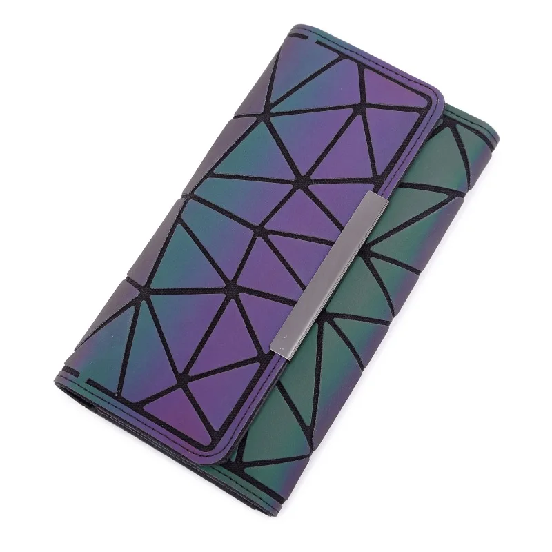 

Hot sale high quality geometric luminous wallet gradient credit card women Purse Wallet