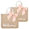 Hotel welcome gift bag wedding, small jute burlap gift bag