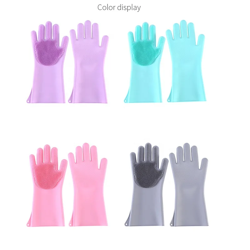 
Hot popular newest silicone washing dishwashing brush glove 