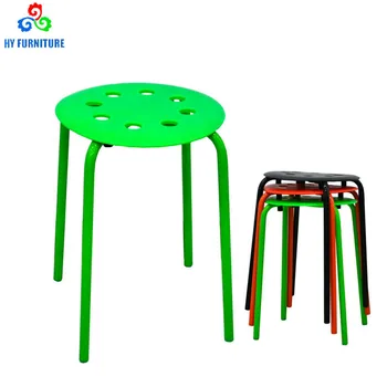 Children's Step Stool Plastic Stacking Stools, Round Plastic Dining