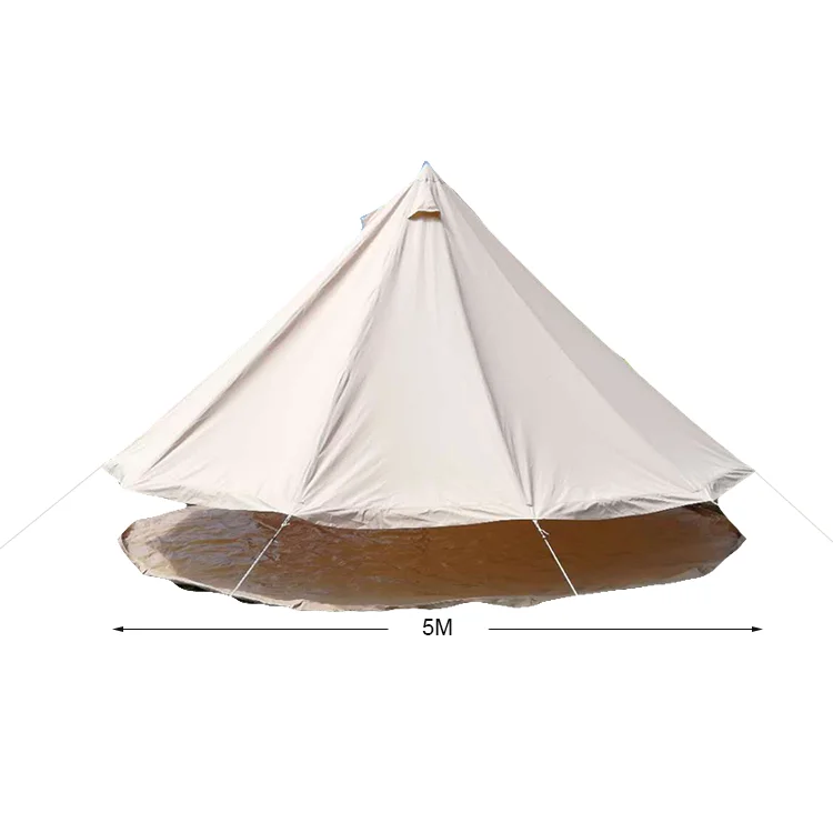 

5m Waterproof Family Camping Cotton Canvas Bell Tent, N/a