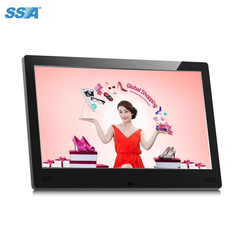 

Video Player Mp4 Movie Digital Photo Frame Wall Mount Large Size 13.3 inch, Black/white