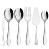 Buffet Serving Utensils Stainless Steel 6 Piece Set,Salad Spoon Fork Kitchen Pasta Pastry Tools