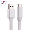 Factory price hot sale top quality USB3.0 AM to Type C flat white cable for fast data transmission and mobile charging