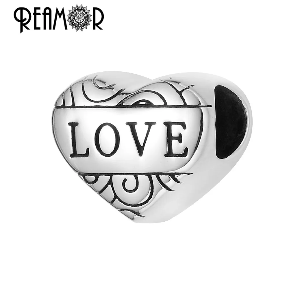 

REAMOR Online Shopping Free shipping European 316L Stainless Steel Heart Shape Friend Letter Beads For Friendship Bracelet