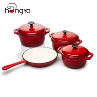 

Kitchen use cast iron cooking pot set enamel cookware set